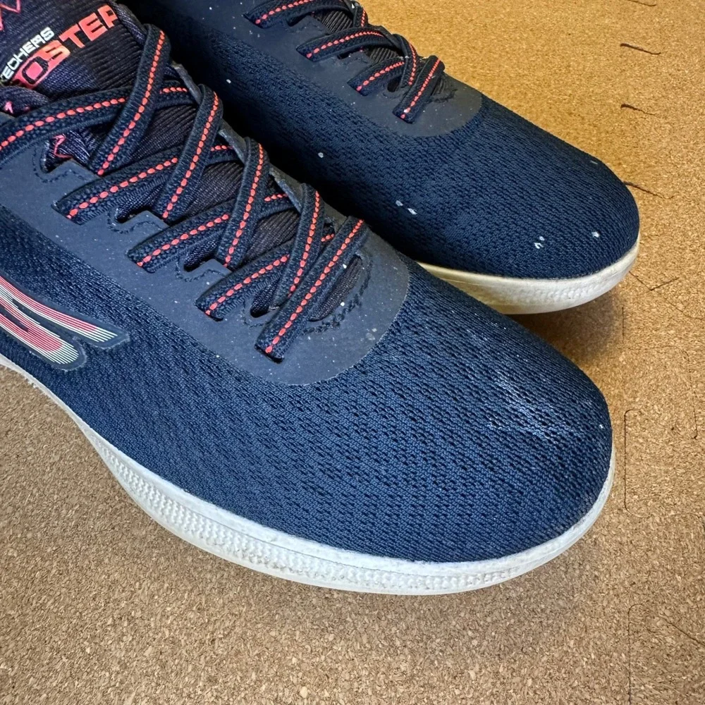 Skechers GOstep Navy Pink Mesh Walking Shoes Sneakers 14500 Womens‎ Size 6 Comfy